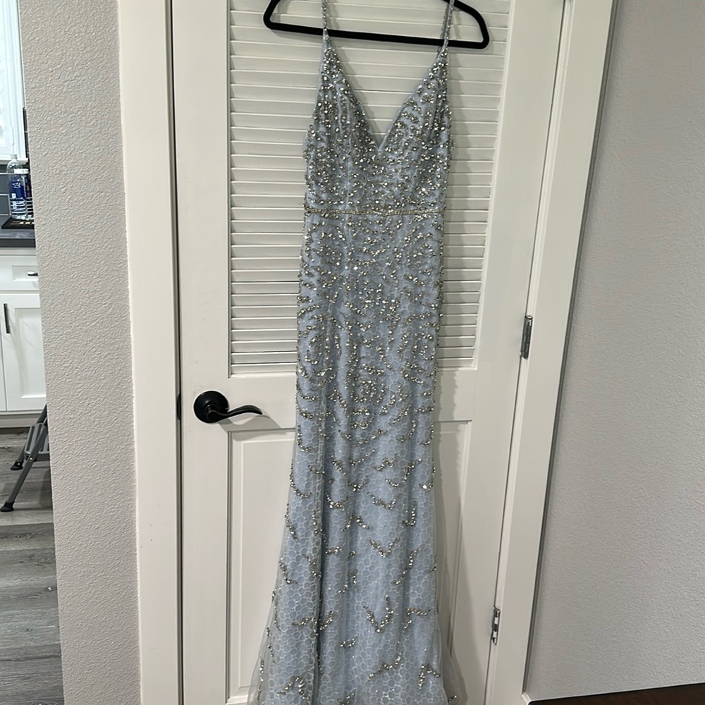 Dillard powder, blue prom dress